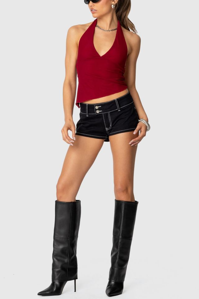 Edikted Rhett Asymmetric Hem Halter Top #1