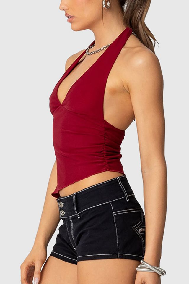 Edikted Rhett Asymmetric Hem Halter Top #3