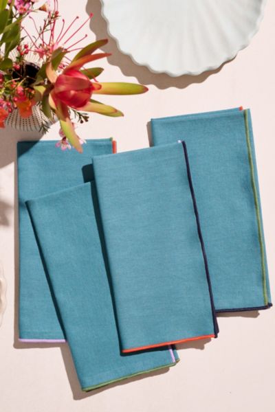ATELIER SAUCIER NAPKIN SET IN MERMAID: LINEN BLEND AT URBAN OUTFITTERS 