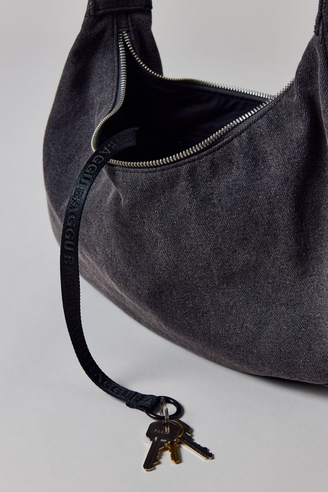 BAGGU Medium Denim Crescent Bag #4