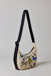 BAGGU Embroidered Painted Prairie Medium Nylon Crescent Bag