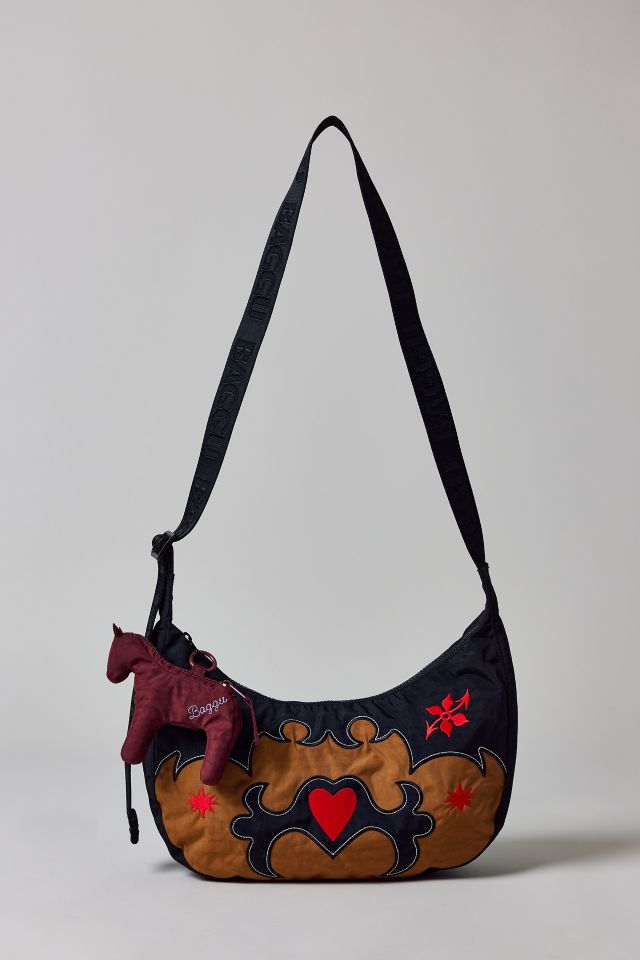 BAGGU Western Applique Medium Nylon Crescent Bag #1