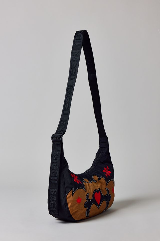 BAGGU Western Applique Medium Nylon Crescent Bag #2