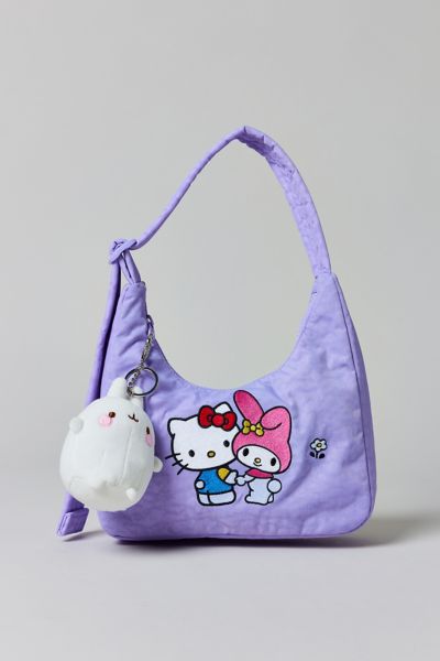 Baggu X Hello Kitty And Friends Embroidered Hello Kitty & My Melody Mini Nylon Shoulder Bag In Embroidered