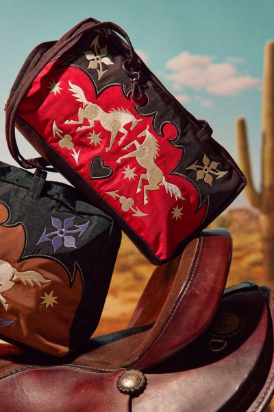 BAGGU Western Applique Nylon Bowler Bag