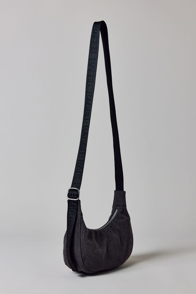 BAGGU Small Denim Crescent Bag #1