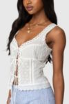 Edikted Fiore Eyelet Tie Front Top