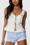 Edikted Fiore Eyelet Tie Front Top