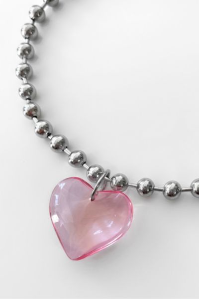 Five Fourty Nine Lia Heart Ball Chain Necklace