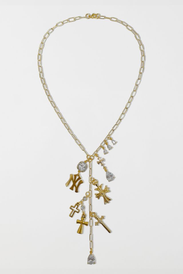 Five Fourty Nine Amata Gold Charm Lariat Necklace #1
