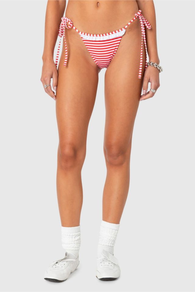 Edikted Zora Striped String Bikini Bottom #1