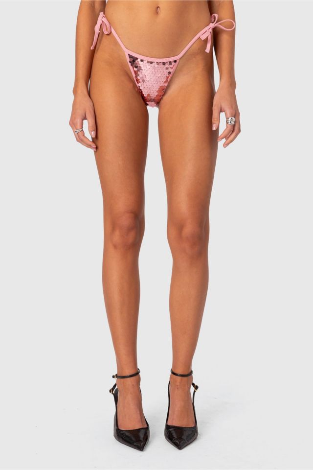Edikted Lilly Sequin String Bikini Bottom #1