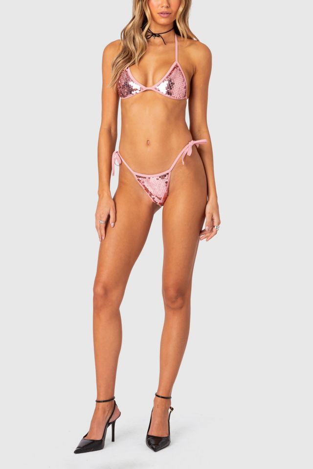 Edikted Lilly Sequin String Bikini Bottom #2