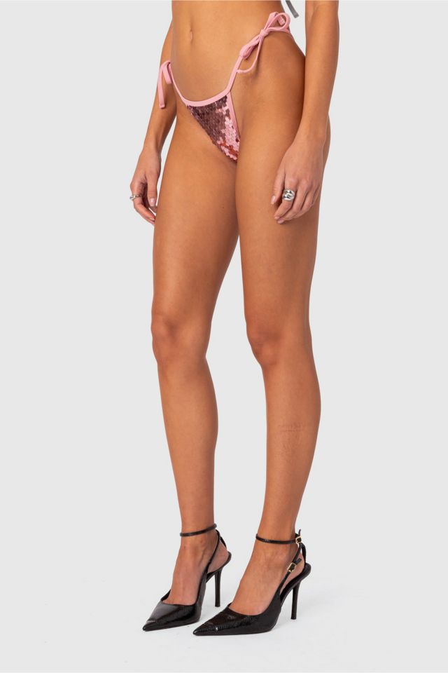 Edikted Lilly Sequin String Bikini Bottom #3
