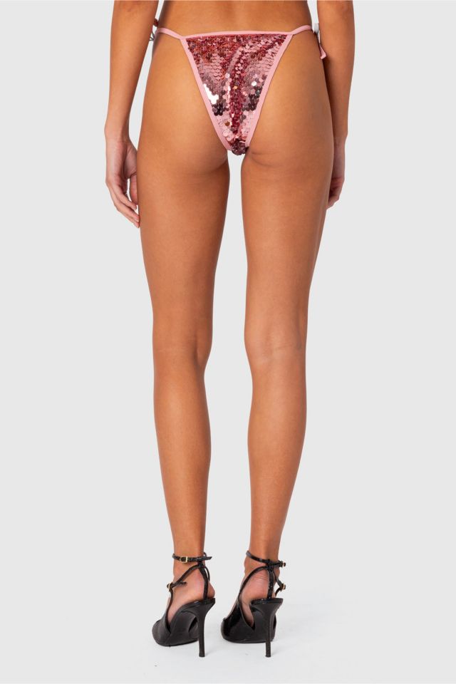 Edikted Lilly Sequin String Bikini Bottom #4