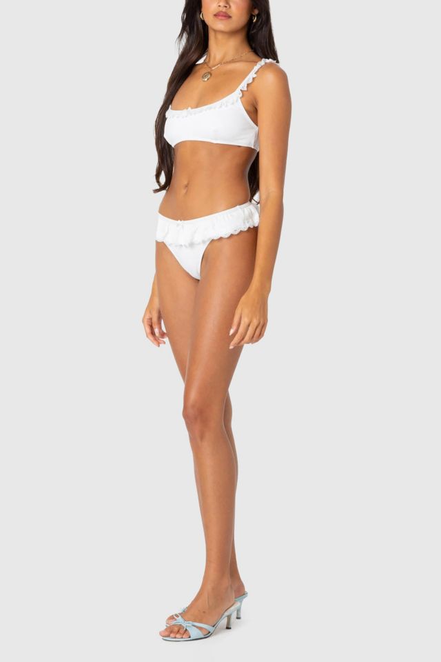 Edikted Lacey Ruffled Bikini Top #3