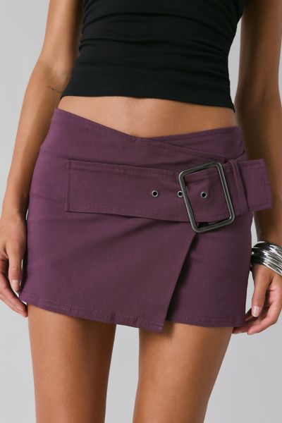 Kimchi Blue Girls Night Low-Rise Belted Wrap Micro Mini Skort Product Page