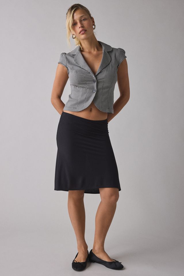 UO Daphne Cropped Button-Front Blazer Top #1
