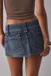 Kimchi Blue Backstage Belted Waistband Low-Rise Denim Micro Mini Skirt
