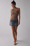 Kimchi Blue Backstage Belted Waistband Low-Rise Denim Micro Mini Skirt
