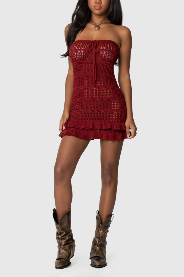Edikted Brooke Crochet Strapless Mini Dress #2