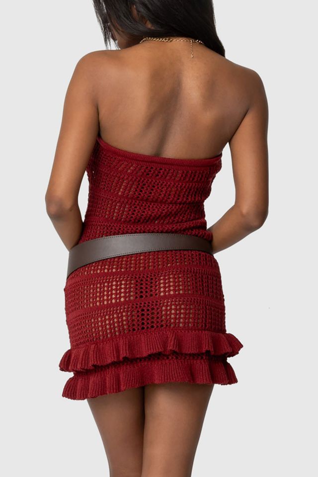Edikted Brooke Crochet Strapless Mini Dress #4