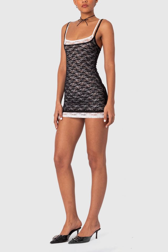 Edikted Vivian Layered Lace Mini Dress #3