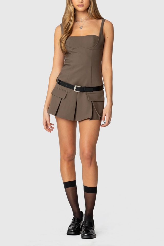 Edikted Callie Drop Waist Pleated Mini Dress #3