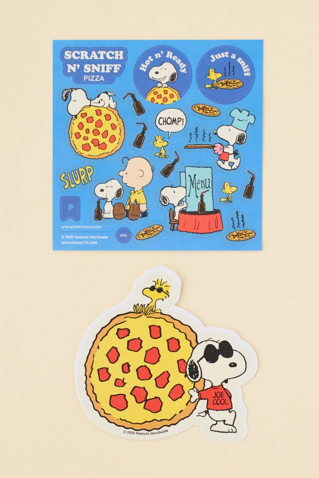 PIPSTICKS Peanuts Hot Pizza Scratch 'N Sniff Scented Sticker Set #1