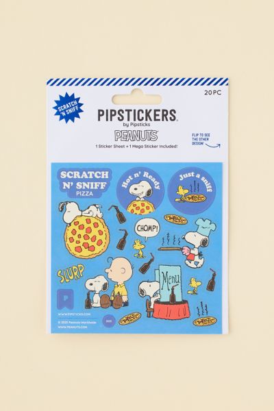 PIPSTICKS Peanuts Hot Pizza Scratch 'N Sniff Scented Sticker Set