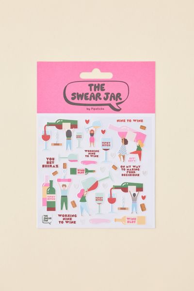 PIPSTICKS The Swear Jar Wine Sticker Sheet