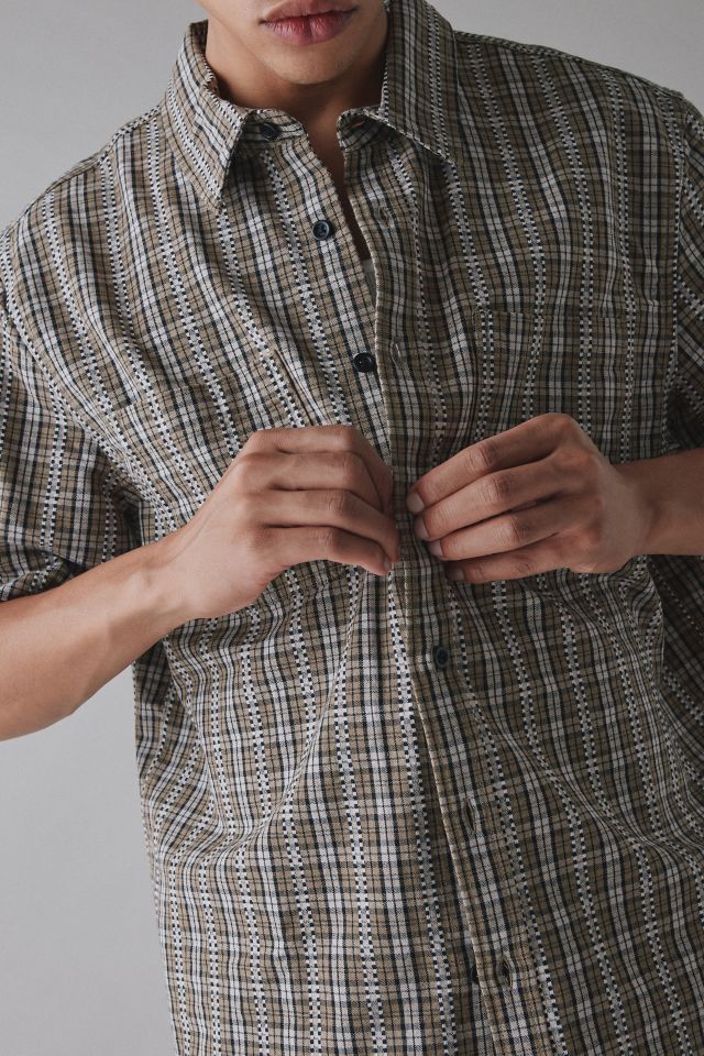 UO Checkerboard Plaid Short Sleeve Shirt #4