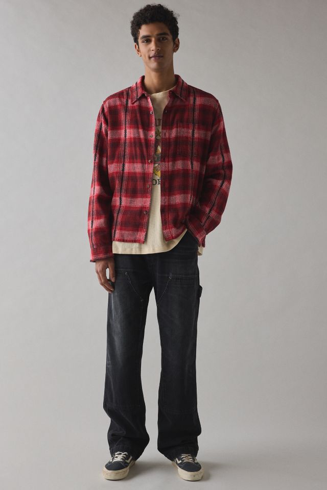BDG Plaid Flannel Flat Hem Long Sleeve Shirt #3