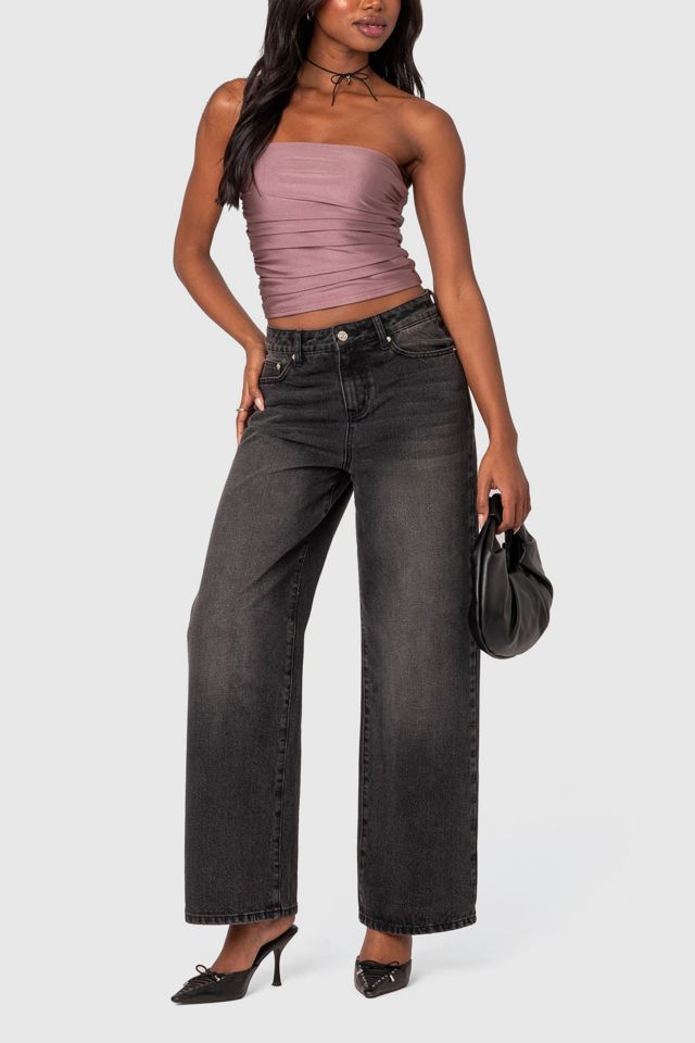 Edikted Maxeen Shiny Gathered Tube Top #1