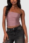 Edikted Maxeen Shiny Gathered Tube Top