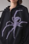 BDG Dusty Spider Graphic Oversized Zip-Up Hoodie Sweatshirt