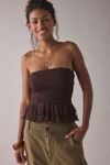 Kimchi Blue Mia Mesh Tiered Strapless Peplum Top