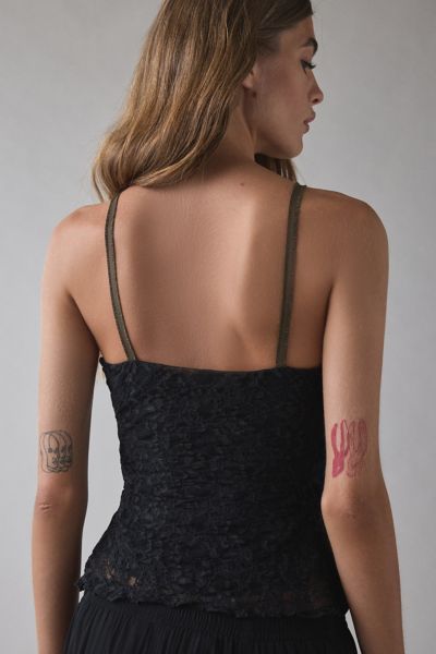 Kimchi Blue Clover Lace + Ribbon Trim Cropped Cami