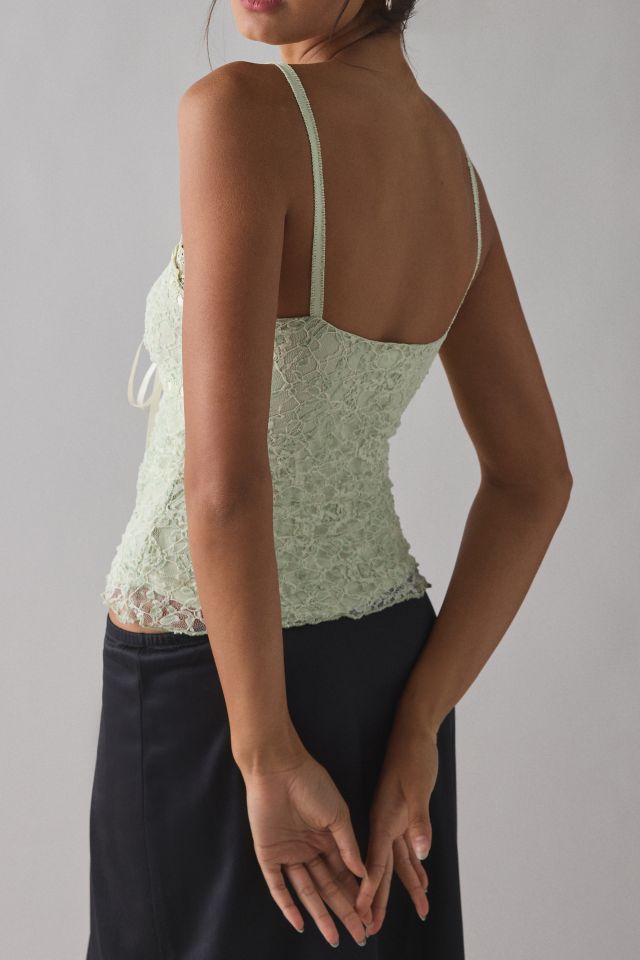 Kimchi Blue Clover Lace + Ribbon Trim Cropped Cami #2