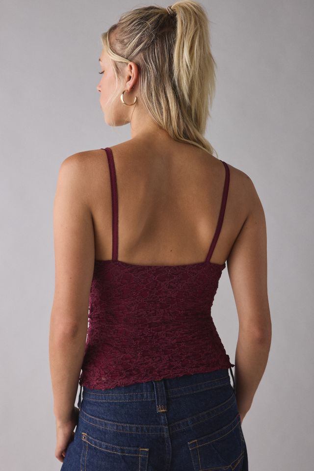 Kimchi Blue Clover Lace + Ribbon Trim Cropped Cami #1