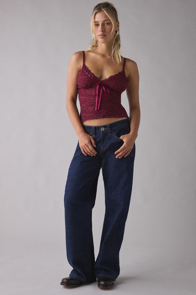 Kimchi Blue Clover Lace + Ribbon Trim Cropped Cami #2
