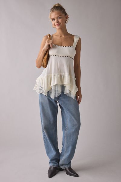 Out From Under Bec Lace Trim Cropped Cami