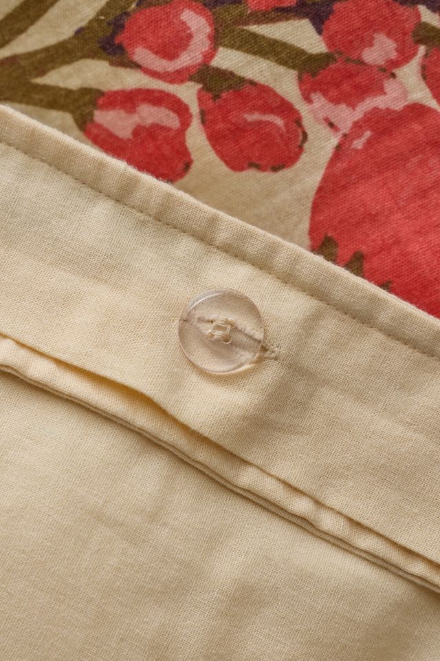 Wren Woodblock Patterned Slub Duvet Cover #3