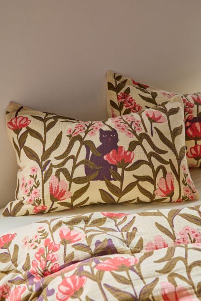 Urban Outfitters Wren Woodblock Patterned Sham Set In Pink At  In Multi