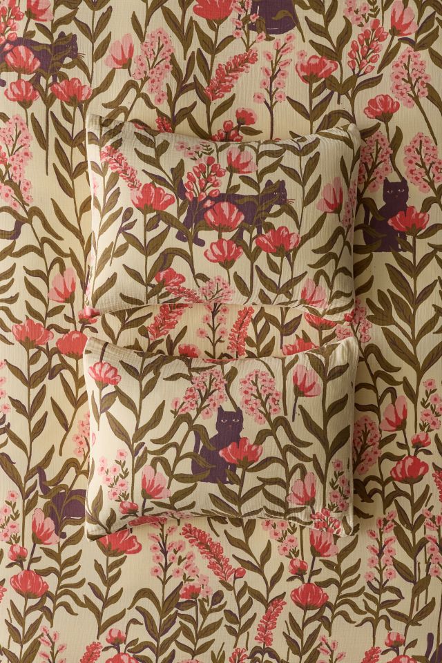 Wren Woodblock Patterned Sham Set #1