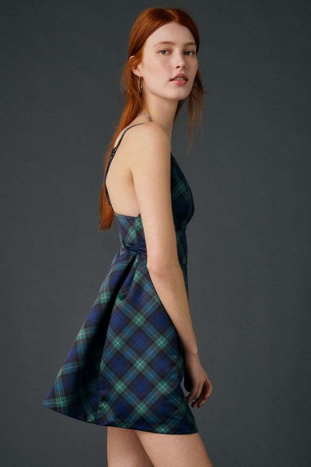 Robe Mini en Satin Ajustée et Évasée Petits Fours Kimchi Blue #2