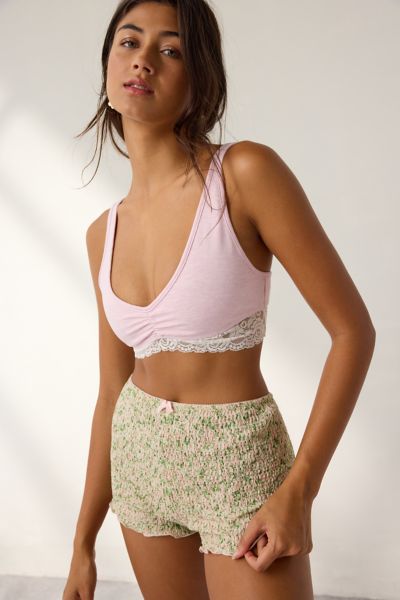 Out From Under Bec Pinch Front Lace Trim Bralette In Pink, Women's At Urban Outfitters In Pink