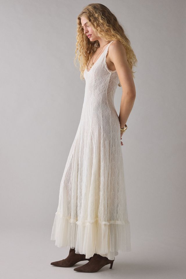 UO Like A Dream Reversible Lace Scoop Slip Maxi Dress #4