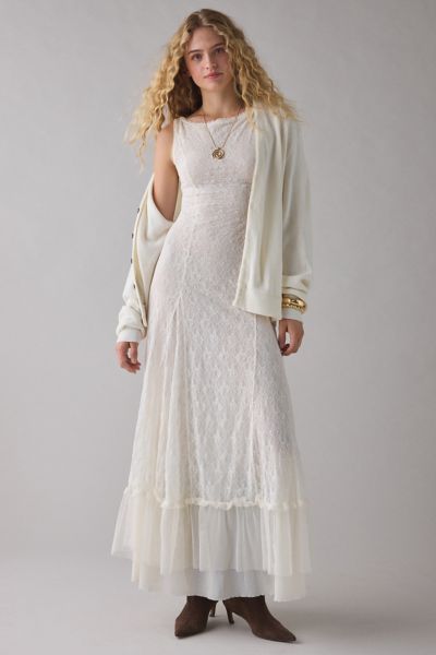 UO Like A Dream Reversible Lace Scoop Slip Maxi Dress