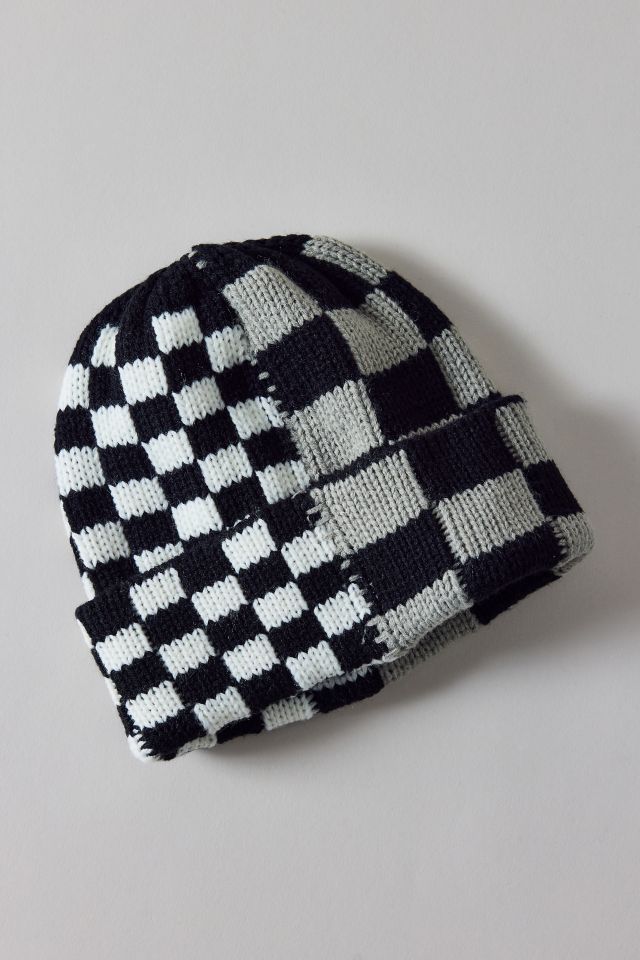 Tuque à revers à carreaux mélangés #1